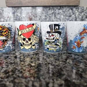 Ed Hardy Tattoo Art Mugs Set